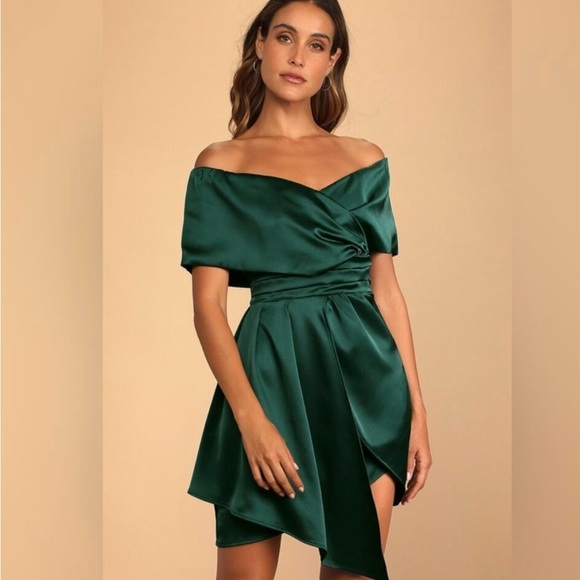 Lulu's Deep Teal Asymmetrical Dress - Picture 3 of 8